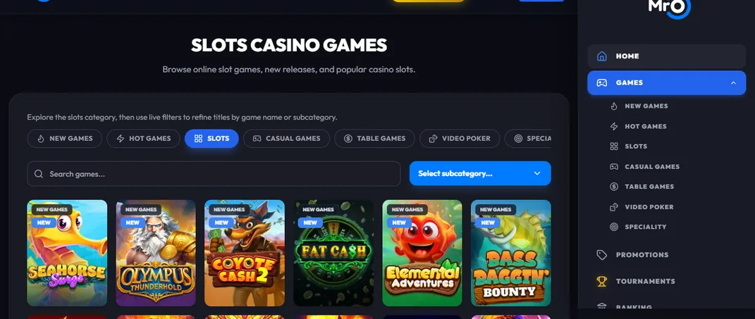 Sfoglia slot MrO Casino